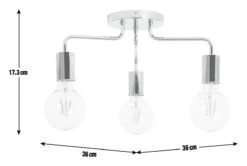 Habitat Rayner Steel 3 Light LED Flush Ceiling Light -Chrome -Home Furnishings Store 8113621 R E001