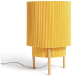 Habitat Mid Century Pleated Column Table Lamp - Yellow -Home Furnishings Store 8180252 R Z001C