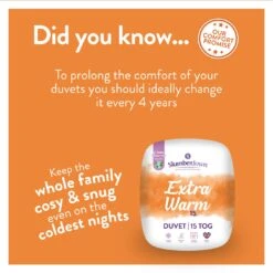Slumberdown Extra Warm 15 Tog Duvet - Single -Home Furnishings Store 8268260 R Z007A
