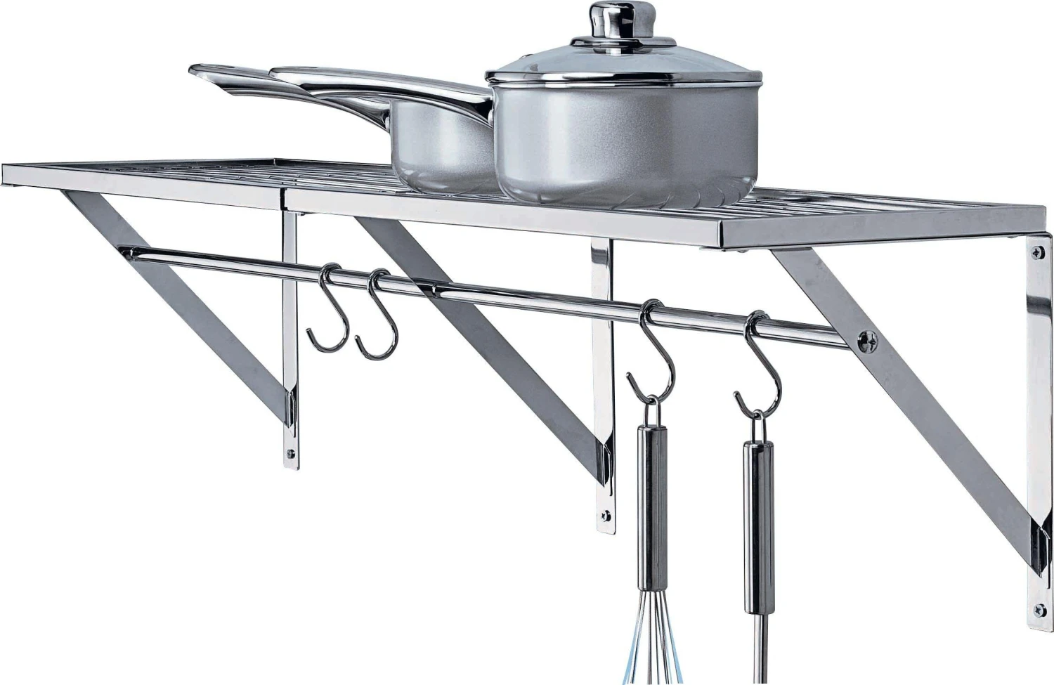 Habitat Chrome Wall Shelf With Hanging Bars 3 Habitat Chrome Wall Shelf With Hanging Bars