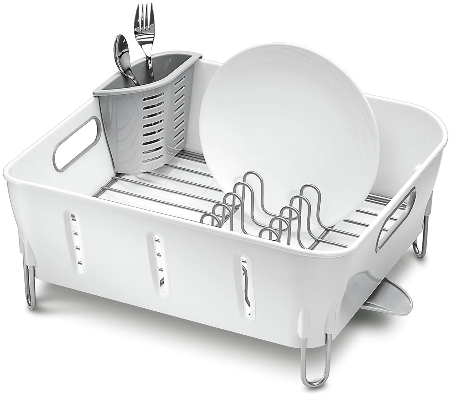 Simplehuman Compact Dish Rack - White 3 Simplehuman Compact Dish Rack - White