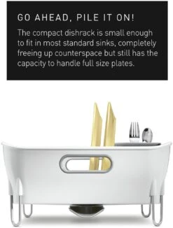 Simplehuman Compact Dish Rack - White 8 Simplehuman Compact Dish Rack - White -Home Furnishings Store 8428086 R Z004A