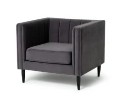 Habitat Vanessa Velvet Armchair - Grey 10 Habitat Vanessa Velvet Armchair - Grey -Home Furnishings Store 8595809 R Z002A