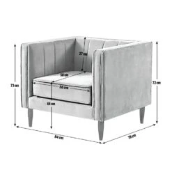 Habitat Vanessa Velvet Armchair - Grey 15 Habitat Vanessa Velvet Armchair - Grey -Home Furnishings Store 8595809 R Z020A