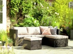Habitat 4 Seater Rattan Effect Garden Sofa Set - Brown -Home Furnishings Store 8735645 R Z001C