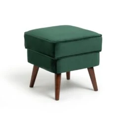 Habitat Callie Velvet Footstool - Forest Green -Home Furnishings Store 8771441 R Z002A