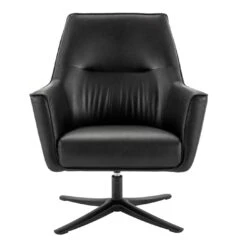 Habitat Rhett Faux Leather Swivel Chair - Black