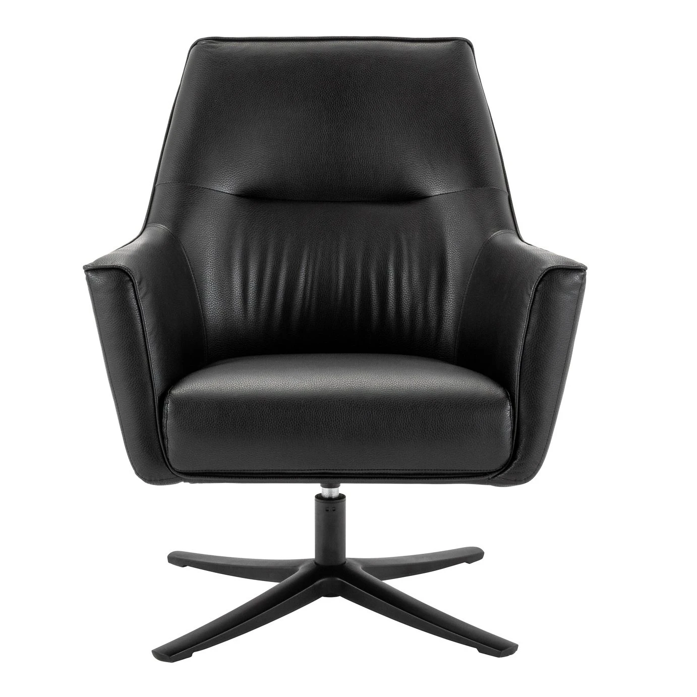 Habitat Rhett Faux Leather Swivel Chair - Black 3 Habitat Rhett Faux Leather Swivel Chair - Black