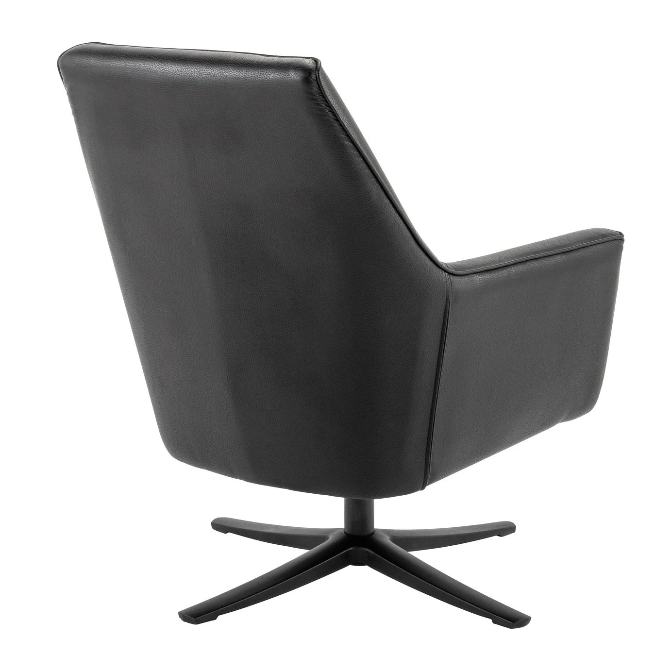 Habitat Rhett Faux Leather Swivel Chair - Black 6 Habitat Rhett Faux Leather Swivel Chair - Black - Image 4