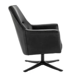 Habitat Rhett Faux Leather Swivel Chair - Black 12 Habitat Rhett Faux Leather Swivel Chair - Black -Home Furnishings Store 8774651 R Z004A