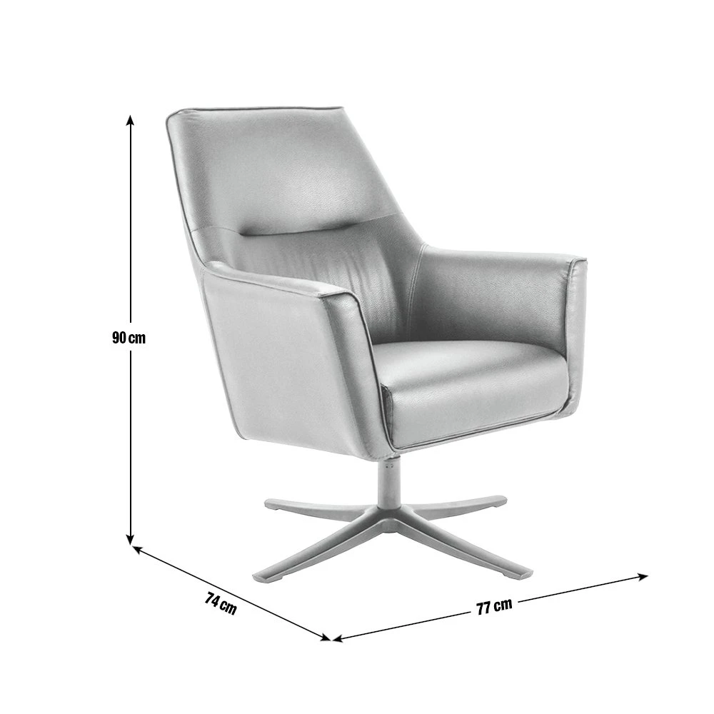 Habitat Rhett Faux Leather Swivel Chair - Black 8 Habitat Rhett Faux Leather Swivel Chair - Black - Image 6