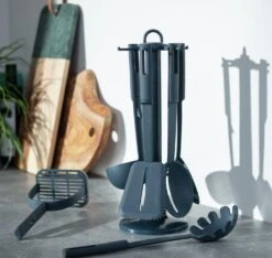 Habitat 6 Piece Utensil Set With Holder - Blue -Home Furnishings Store 8805513 R Z001C