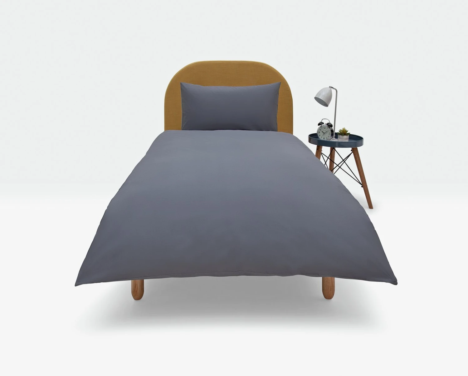 Habitat Cotton Rich Plain Charcoal Bedding Set - Single 6 Habitat Cotton Rich Plain Charcoal Bedding Set - Single - Image 4