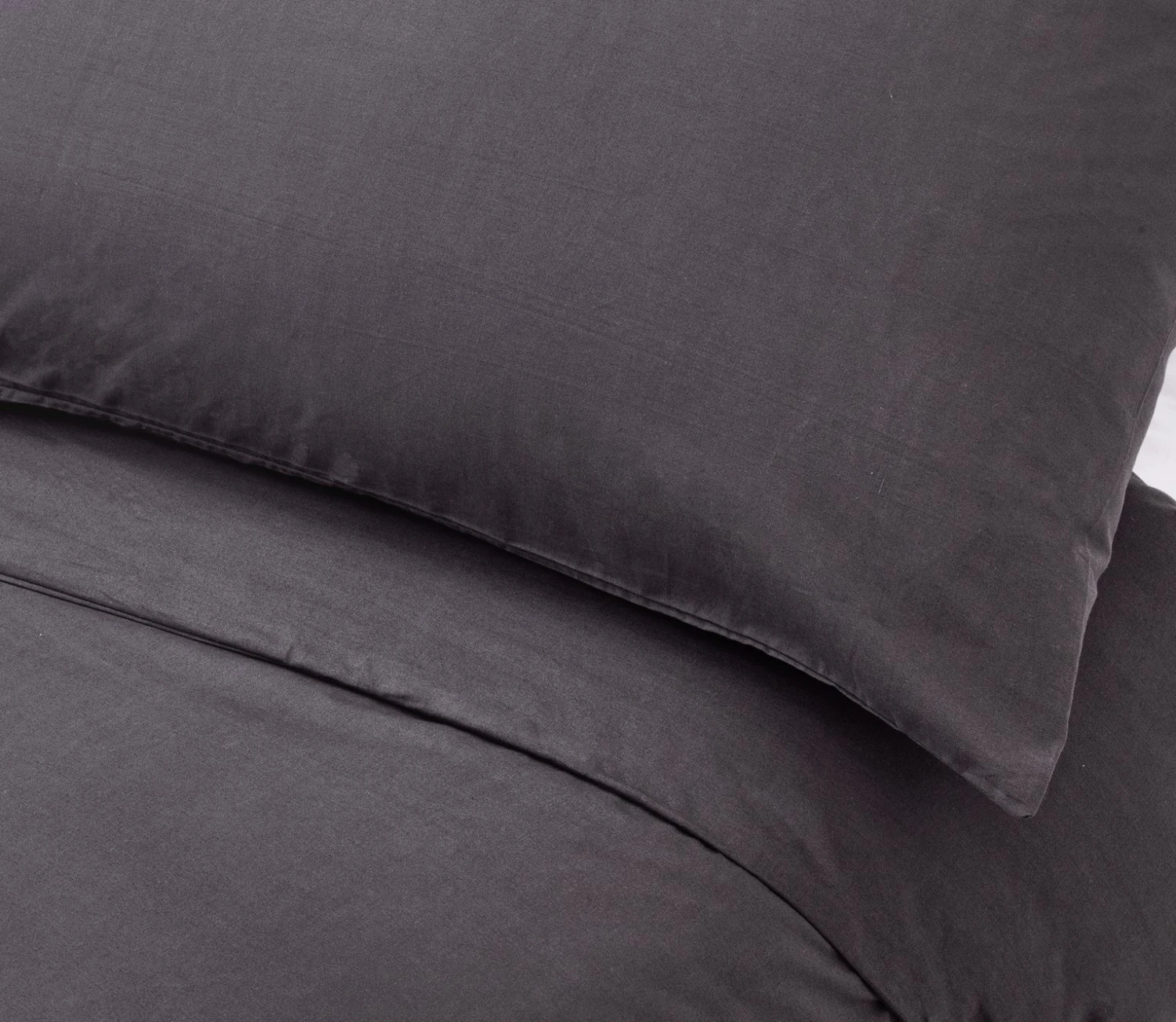 Habitat Cotton Rich Plain Charcoal Bedding Set - Single 4 Habitat Cotton Rich Plain Charcoal Bedding Set - Single - Image 2
