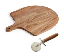 Habitat Industrial Wooden Pizza Board And Cutter Set -Home Furnishings Store 8885643 R Z007A