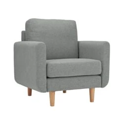 Habitat Remi Fabric Armchair In A Box - Light Grey -Home Furnishings Store 8896395 R Z004A