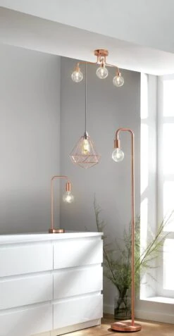 Habitat Rayner Steel LED Desk Lamp - Rose Gold -Home Furnishings Store 8899031 R Z002C