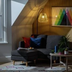 Habitat Remi Fabric 2 Seater Chaise Sofa In A Box - Teal -Home Furnishings Store 8904665 R Z001C