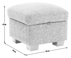 Habitat Lisbon Fabric Storage Footstool - Charcoal -Home Furnishings Store 8909086 R E001