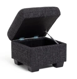 Habitat Lisbon Fabric Storage Footstool - Charcoal -Home Furnishings Store 8909086 R Z003A
