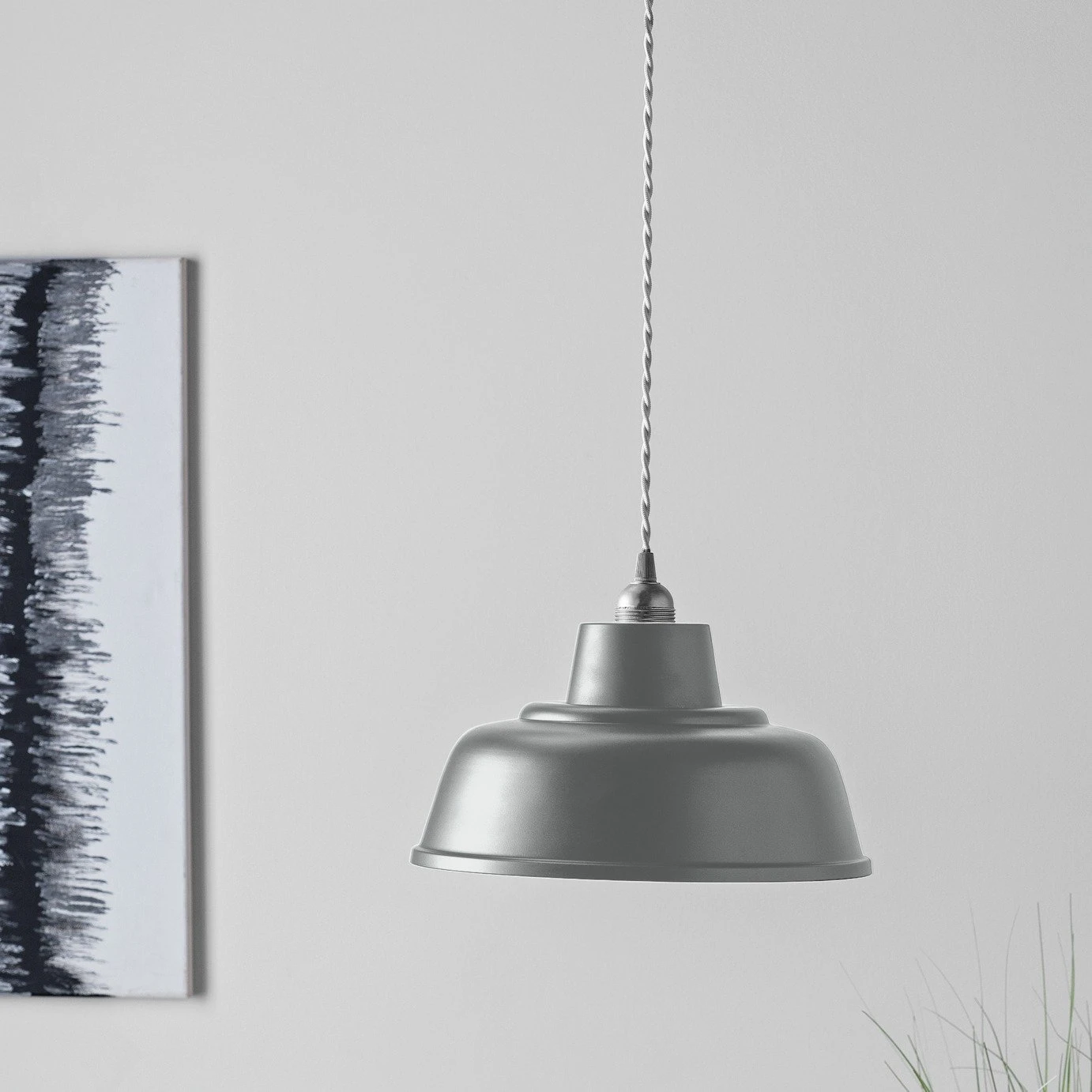Habitat Core Metal Pendant Shade - Flint Grey 3 Habitat Core Metal Pendant Shade - Flint Grey
