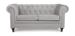 Habitat Chesterfield Velvet 2 Seater Sofa - Light Grey