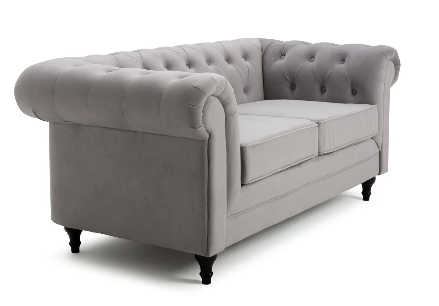 Habitat Chesterfield Velvet 2 Seater Sofa - Light Grey 9 Habitat Chesterfield Velvet 2 Seater Sofa - Light Grey - Image 7