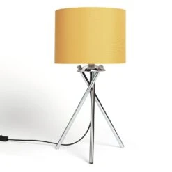 Habitat Tripod Table Lamp - Mustard And Chrome -Home Furnishings Store 8980531 R Z003A