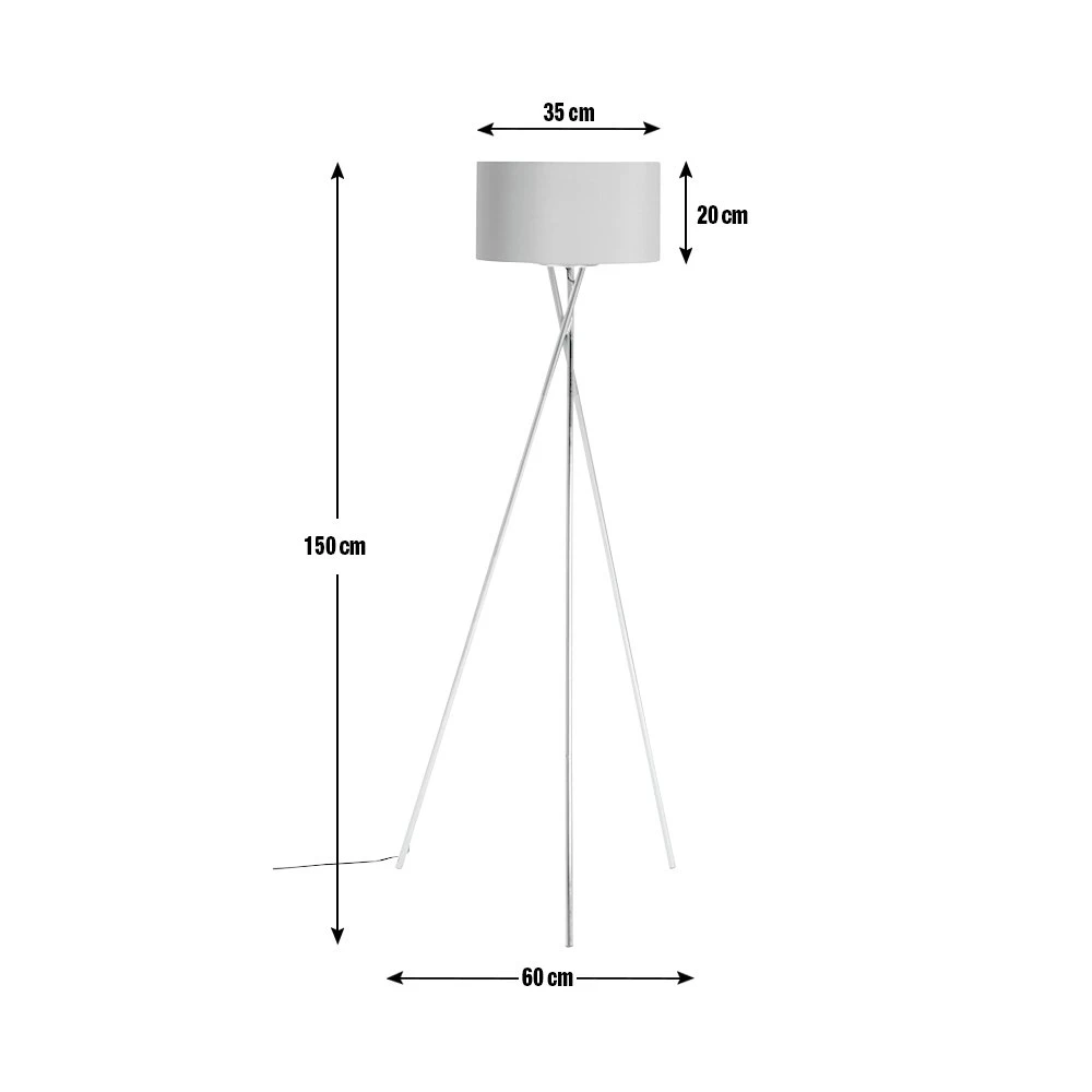 Habitat Tripod Floor Lamp - Grey And Chrome 11 Habitat Tripod Floor Lamp - Grey And Chrome - Image 9