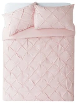 Habitat Hadley Pintuck Blush Pink Bedding Set - Double -Home Furnishings Store 9161397 R Z002A