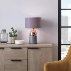 Habitat Pluto Touch Table Lamp - Copper & Grey