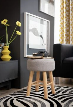 Habitat Sophie Small Fabric Stool - Light Grey 8 Habitat Sophie Small Fabric Stool - Light Grey -Home Furnishings Store 9180873 R Z001C