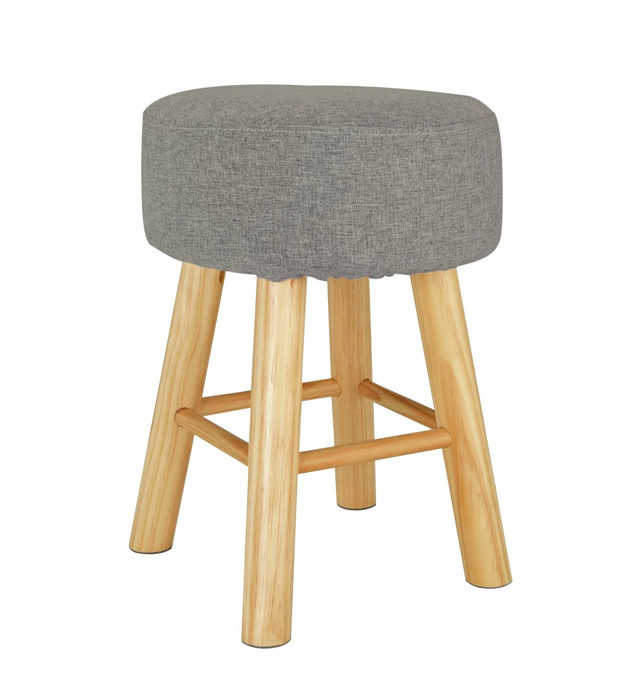 Habitat Sophie Small Fabric Stool - Light Grey 5 Habitat Sophie Small Fabric Stool - Light Grey - Image 3