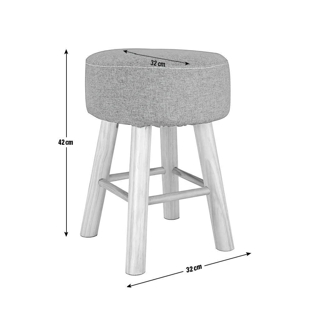 Habitat Sophie Small Fabric Stool - Light Grey 7 Habitat Sophie Small Fabric Stool - Light Grey - Image 5