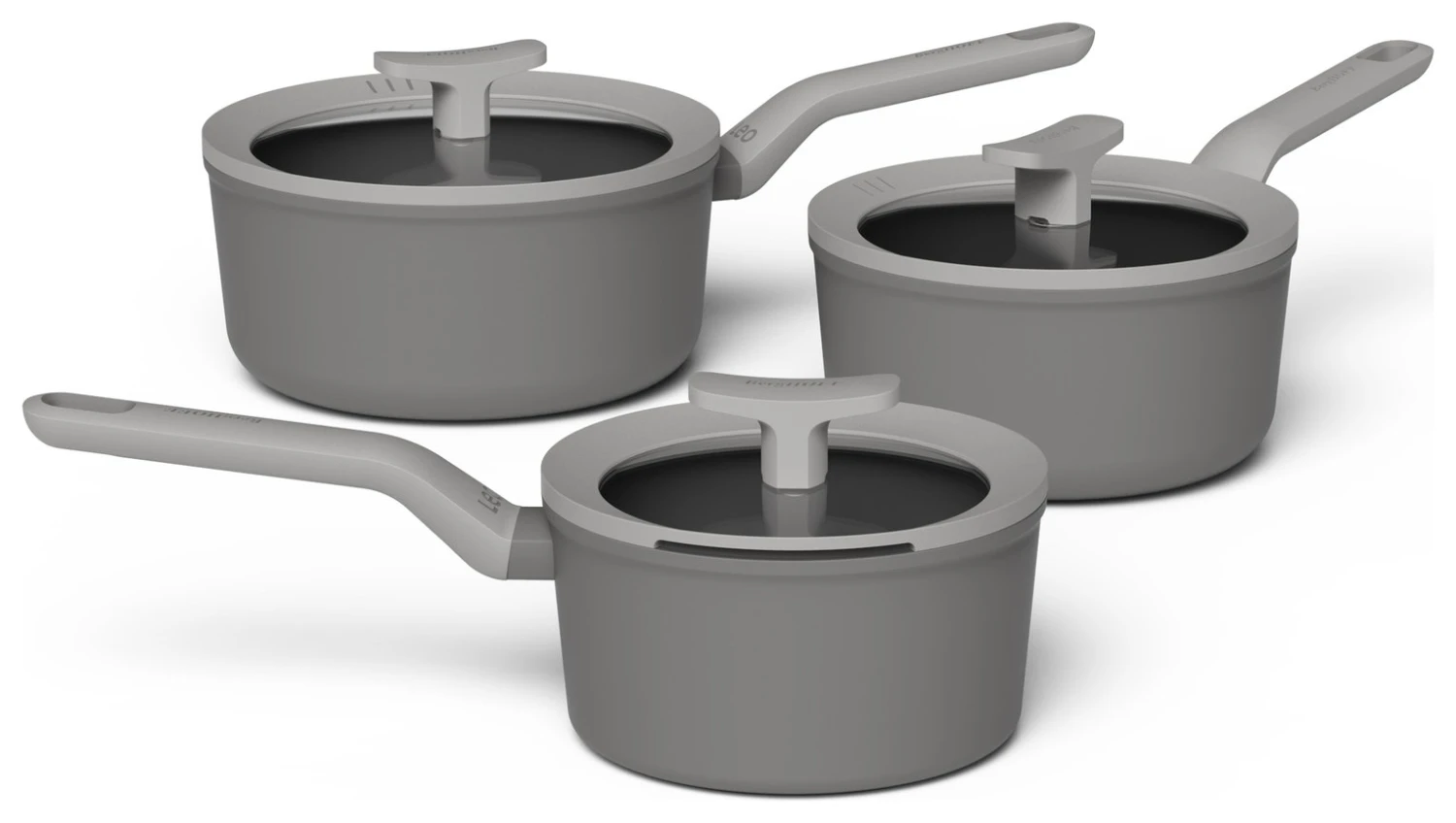 BergHOFF Leo 3 Piece Non Stick Saucepan Set 3 BergHOFF Leo 3 Piece Non Stick Saucepan Set
