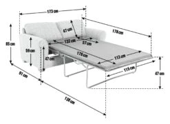 Habitat Lisbon Small Double Fabric Sofa Bed - Charcoal -Home Furnishings Store 9198786 R E001