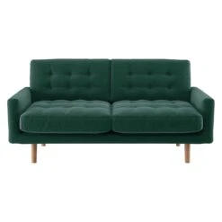 Habitat Fenner Velvet 2 Seater Sofa - Emerald