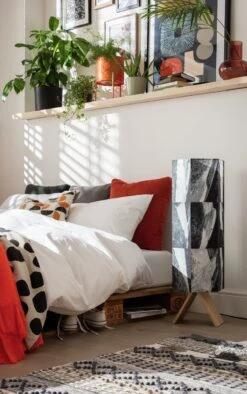 Habitat Whiteleaf Printed Column Floor Lamp - Black & White -Home Furnishings Store 9201910 R Z002C