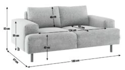 Habitat Julien Fabric 2 Seater Sofa - Dallas Grey -Home Furnishings Store 9201958 R E020