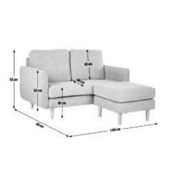 Habitat Remi Fabric 2 Seater Chaise Sofa In A Box - Charcoal 21 Habitat Remi Fabric 2 Seater Chaise Sofa In A Box - Charcoal -Home Furnishings Store 9202304 R Z020A