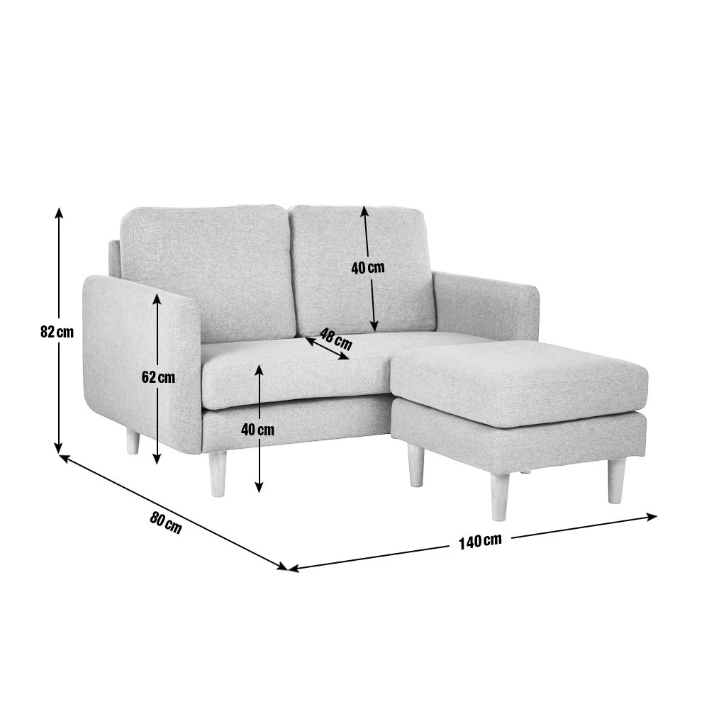 Habitat Remi Fabric 2 Seater Chaise Sofa In A Box - Charcoal 12 Habitat Remi Fabric 2 Seater Chaise Sofa In A Box - Charcoal - Image 10
