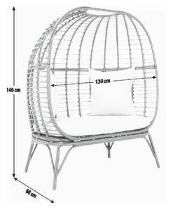 Habitat Kora 2 Seater Egg Bench - Black -Home Furnishings Store 9210822 R E001