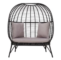 Habitat Kora 2 Seater Egg Bench - Black -Home Furnishings Store 9210822 R Z002A