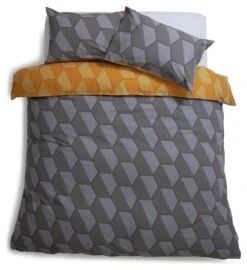 Habitat Industrial Geo Grey Reversible Bedding Set - Single -Home Furnishings Store 9281318 R Z002A