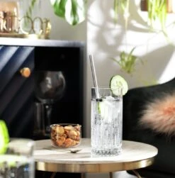 Habitat Pressed Set Of 4 Hi Ball Glasses -Home Furnishings Store 9298813 R Z001C