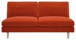 Habitat Teo Velvet 2 Seater Sofa - Orange