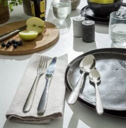 Habitat Hammered 16 Piece Stainless Steel Cutlery Set -Home Furnishings Store 9311130 R Z001C