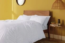 Habitat Cotton Tufted Leaf White Bedding Set - Double -Home Furnishings Store 9328587 R Z005A