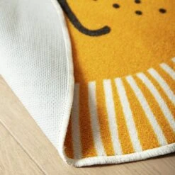 Habitat Kids Lion Face Circle Rug - Yellow - 100x100cm -Home Furnishings Store 9338065 R Z003C