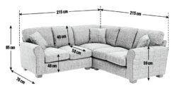 Habitat Lisbon Fabric Corner Sofa - Charcoal -Home Furnishings Store 9346583 R E001